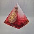Orgonit-Pyramide Roter Jaspis | Blume des Lebens