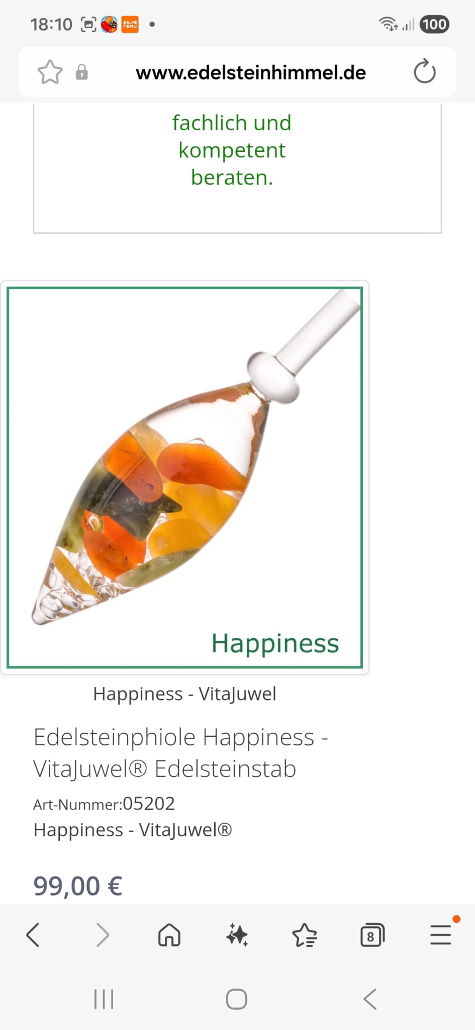 VitaJuwel Phiole Happiness